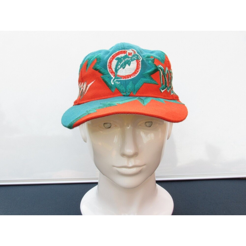 Miami Dolphins Drew Pearson Splash Snapback Hat Mens Adjustable Teal Orange